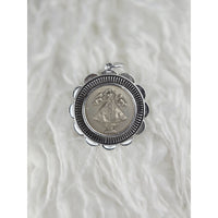 VINTAGE *NEW* 1950's Our Lady of Santander Silver-Toned Pendant West Germany