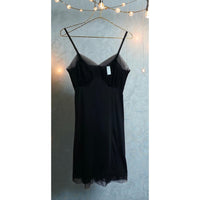 VINTAGE *NEW* 1960's Van Raalte Women's Black with Lace Trim Slip Dress Size 32