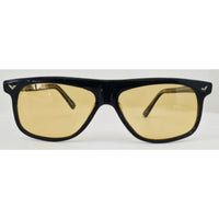 VINTAGE *NEW* 1970's Glam Unisex Dark Brown Frame with Yellow Lens Sunglasses