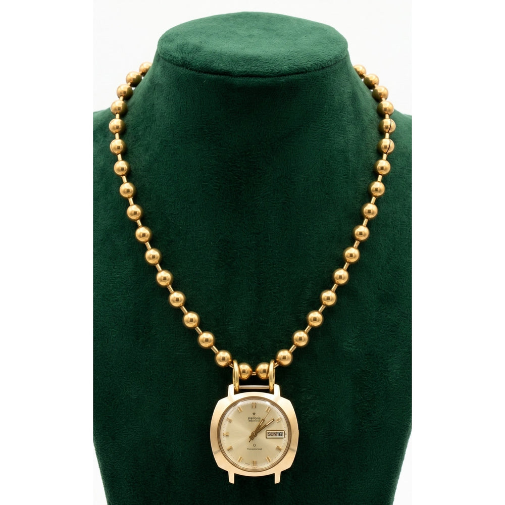 Vintage 1960's Stellaris Gold Watch Face Necklace Custom Made | Limited Edition