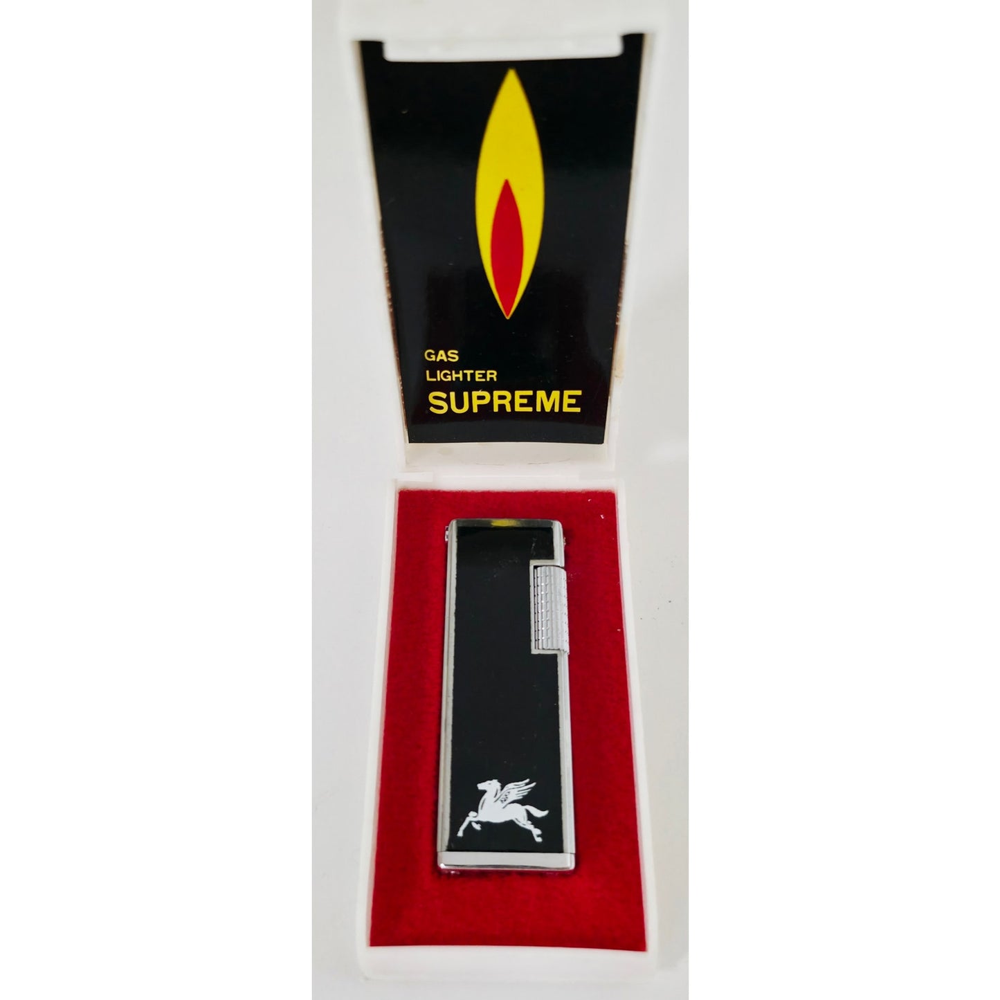 VINTAGE *NEW* 1960's Black Lighter w/Pegasus in Original Box by Supreme USA