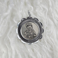 VINTAGE *NEW* 1950's Our Lady of Santander Silver-Toned Pendant West Germany