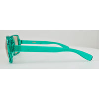 VINTAGE *NEW* 1970's Glam Unisex Green Frame with LIght Gray Lens Sunglasses Made in Italy