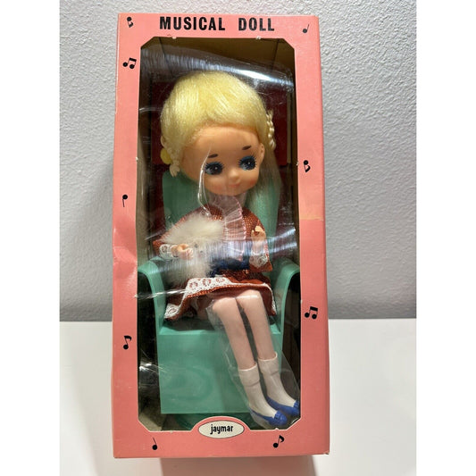 VINTAGE *NEW*1960's Jaymar Musical Revolving Doll w/Jewelry Box