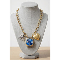 Vintage 1960's Lucerne Blue Watch Face Necklace Custom Made | Limited Edition