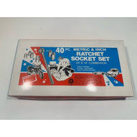 VINTAGE *NEW* 1980's Royal Seal 40 PC Ratchet &amp; Socket Set Metric/Inch