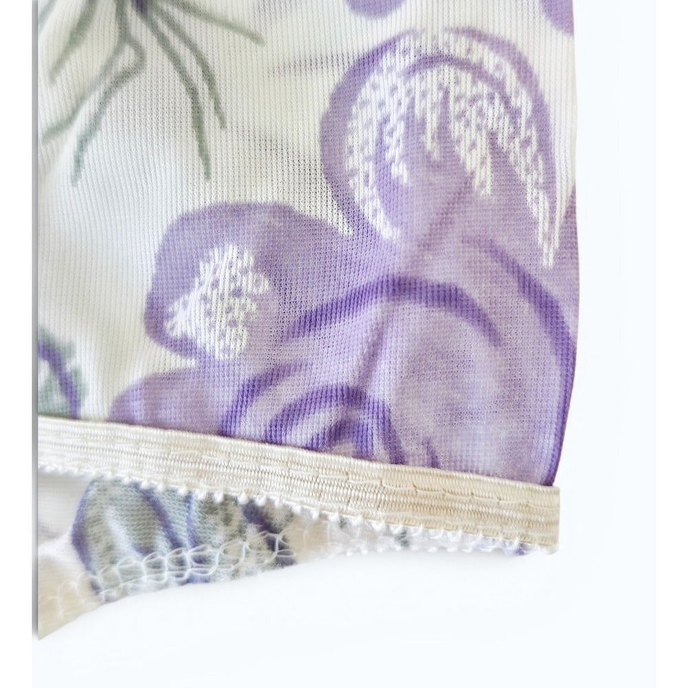 VINTAGE *NEW* 1960's Women's Purple Flower Print Panties Underwear Sz 7 (L) USA