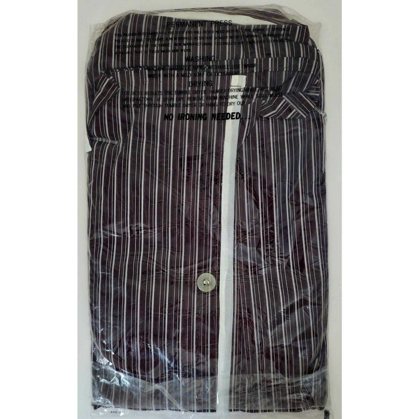 VINTAGE *NEW* 1970's Masterbuilt Men's Striped Dark Brown Pajama Set Size Large