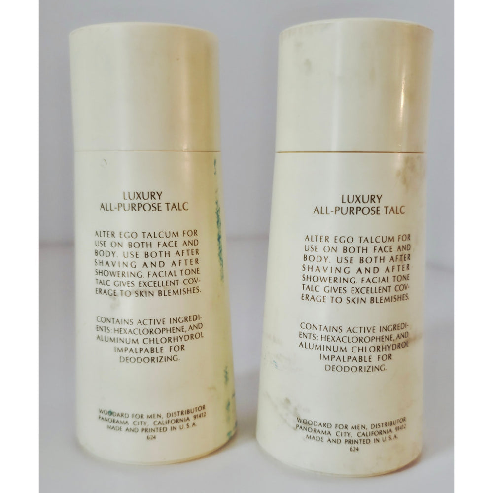 VINTAGE *NEW* 1970's Woodard for Men Luxury All-Purpose Talcom Powder Set of 2