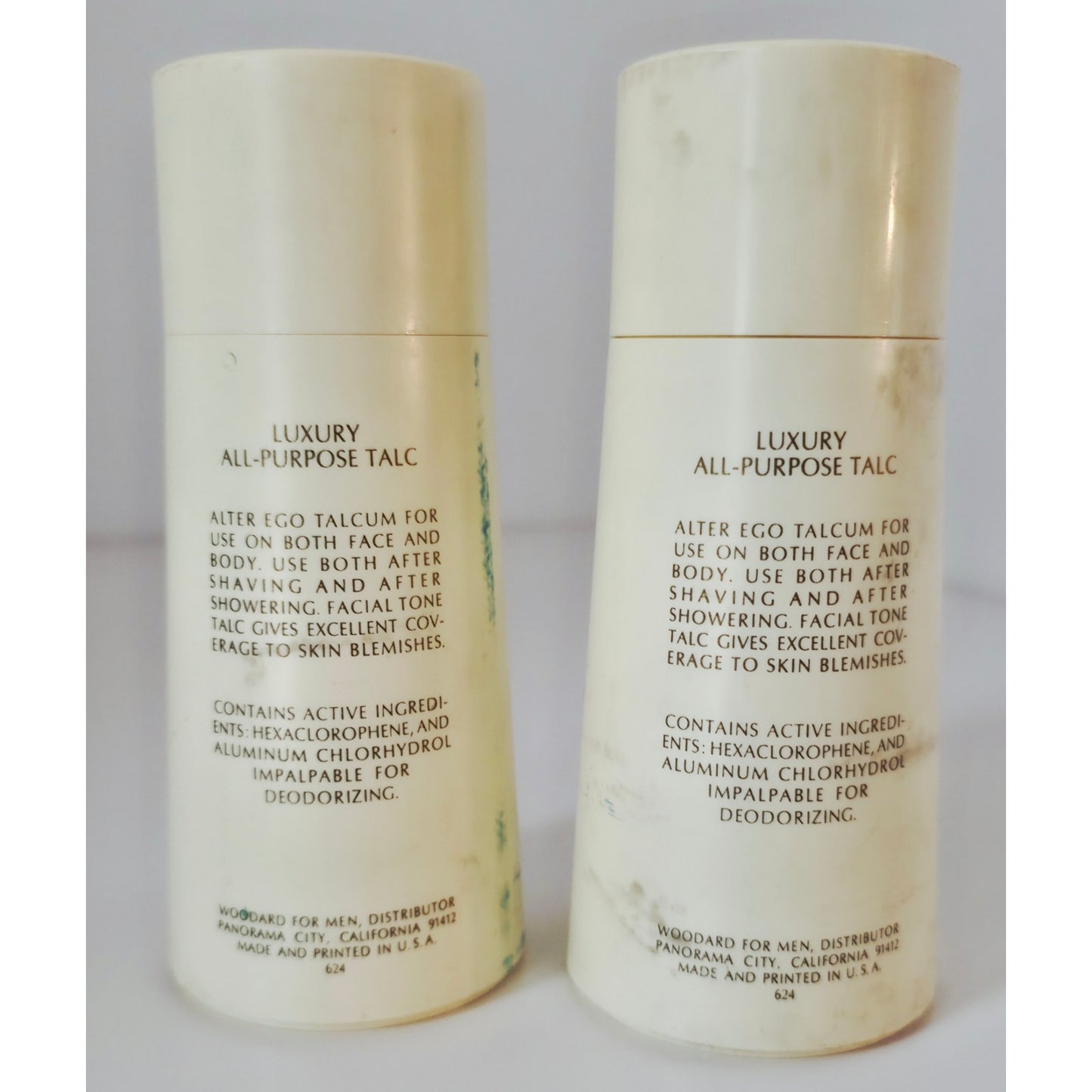 VINTAGE *NEW* 1970's Woodard for Men Luxury All-Purpose Talcom Powder Set of 2
