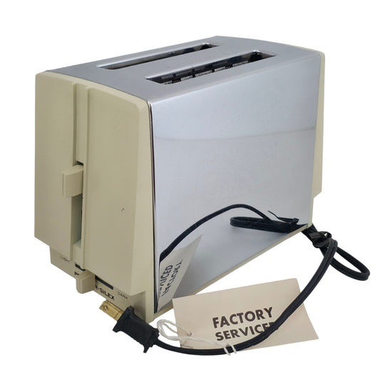 VINTAGE *NEW* 1980's Proctor Silex 2-Slice Toaster Chrome/Almond Color USA