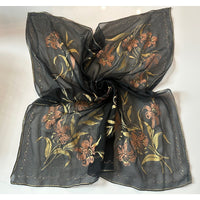 VINTAGE *NEW* 1950's Japanese Triple Sheer 100% Rayon Scarf 30" x 30" JAPAN