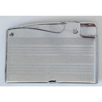 VINTAGE *NEW* 1960's Modern De Luxe Silver Tone Striped Lighter in Box Japan