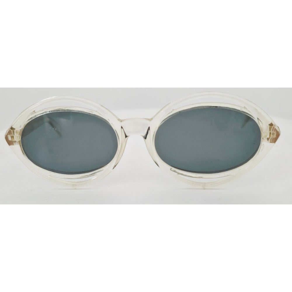 VINTAGE *NEW* 1970's Solarex Clear Frame with Gray Lens Sunglasses USA