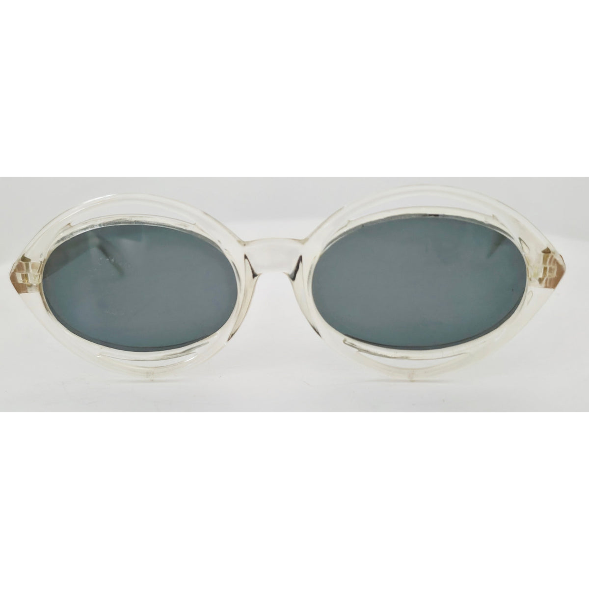 VINTAGE *NEW* 1970's Solarex Clear Frame with Gray Lens Sunglasses USA