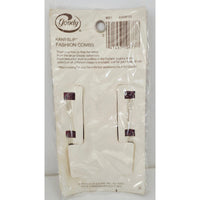 VINTAGE *NEW* 1975 Goody #8051 Bow Shaped Kant-Slip Fashion Combs Set of 2 Brown  USA