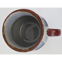 VINTAGE *NEW* 1970's Blue and Cream Korean Hand-Painted Stonewware Mug