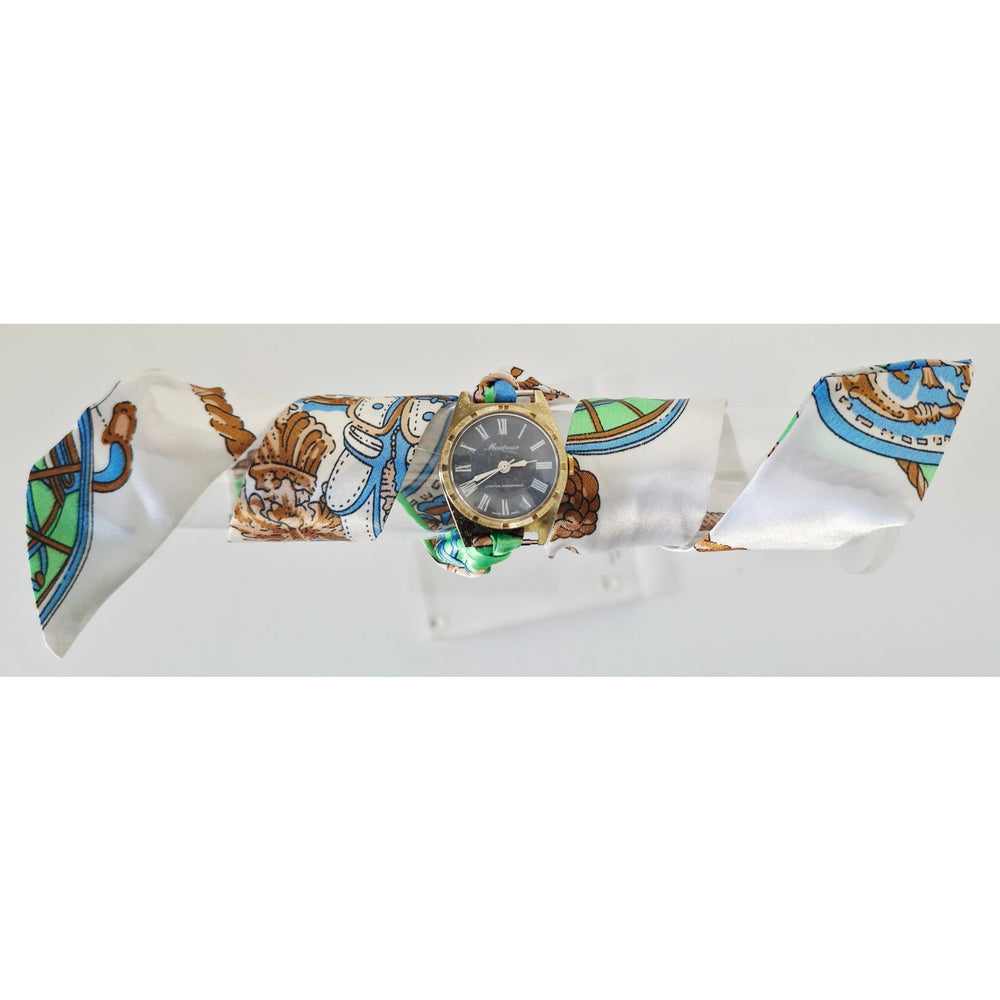 "Frozen In Time" 1960's Vintage Watch Face w/ Silk/Satin Tie Bracelet