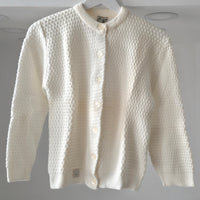 VINTAGE *NEW* 1960's Women's White Button Down Sweater by DuPont 100% Nylon Sz L