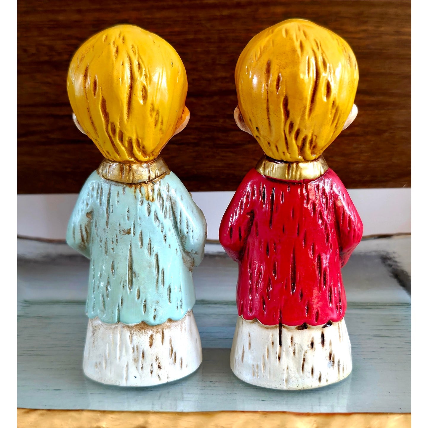 VINTAGE *NEW* 1960's Commadore Happy Time Set of 2 Singing Choir Boy Figurines