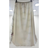 VINTAGE *NEW* 1960's Women's White with Green & Blue Flowers Slip Skirt Sz S/M