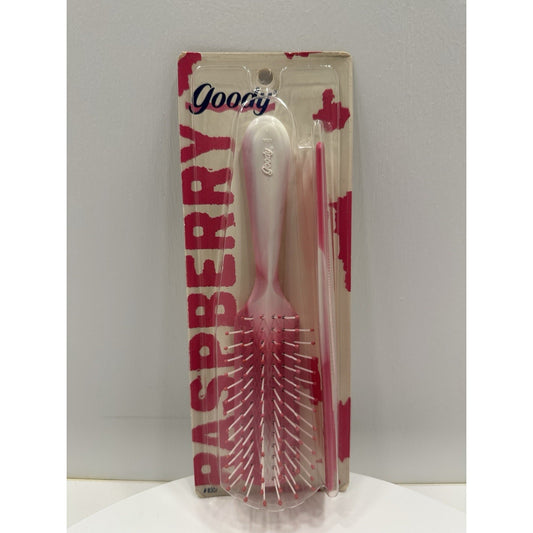 VINTAGE *NEW* 1990 Goody Brush & Comb Raspberry Matching Set
