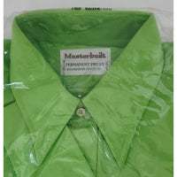 VINTAGE *NEW* Bright Green Men's Collared Shirt Poly/Cotton Blend Size 16-33