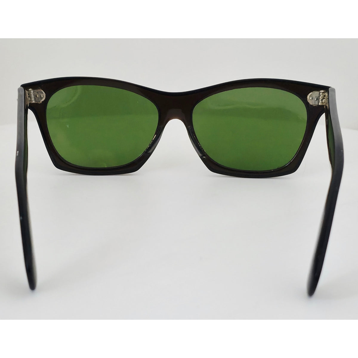 VINTAGE *NEW* 1970's Glam Black and Brown Frame with Green Lens Sunglasses Japan
