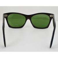VINTAGE *NEW* 1970's Glam Black and Brown Frame with Green Lens Sunglasses Japan