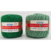 VINTAGE *NEW* 1960's Star Sillateen Sansil Green Cotton Thread 43-75 Yds 10 Pk