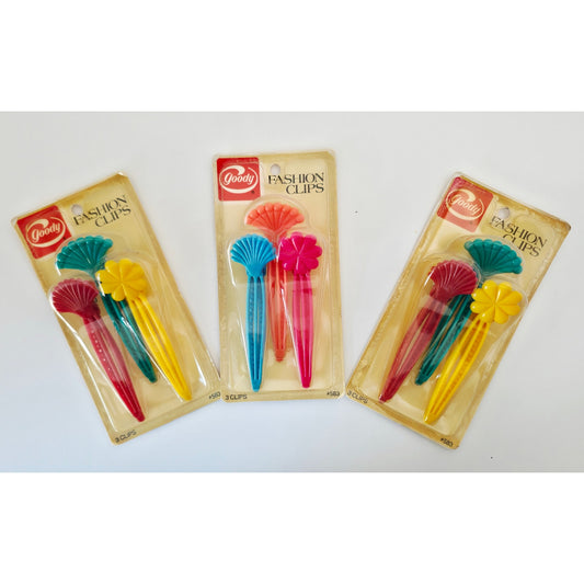 VINTAGE *NEW* 1985 Goody Multicolor Fashion Clips Set of 3 | 9 Total