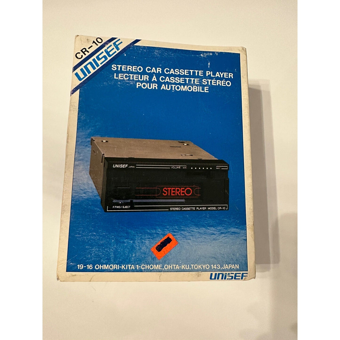 VINTAGE *NEW* Unisef CR-10 am/fm Radio Cassette Player Car Stereo Japan