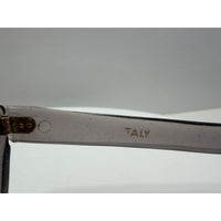 VINTAGE *NEW* 1970's Glam Unisex Sunglasses Gray Square Frame/Green Lens ITALY