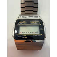 VINTAGE *NEW* 1970's Candle Quartz Digital Alarm Calendar Stainless Steel Watch