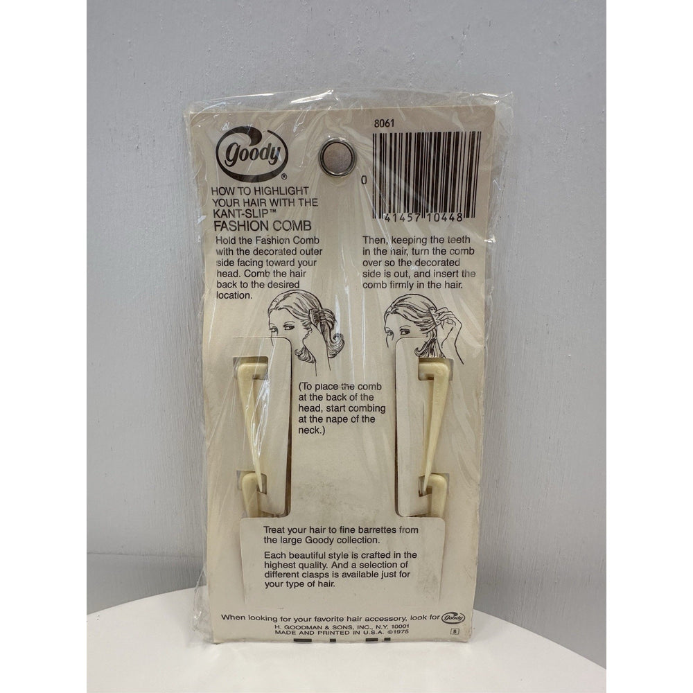 VINTAGE *NEW* 1975 Goody 8161 Kant-Slip Fashion Combs w/Bluebirds USA