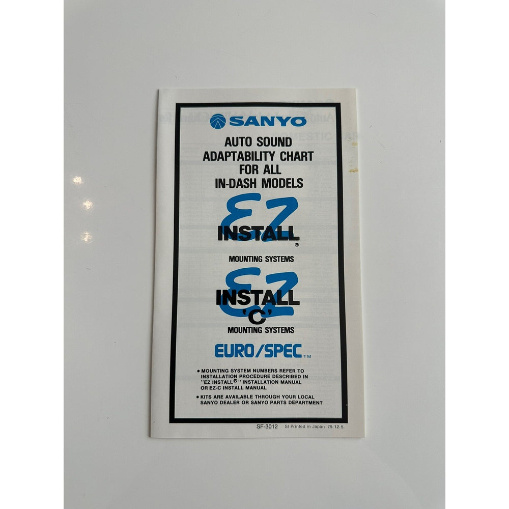 VINTAGE *NEW* Sanyo FT-C10 Indash Mini am/fm Cassette Car Stereo