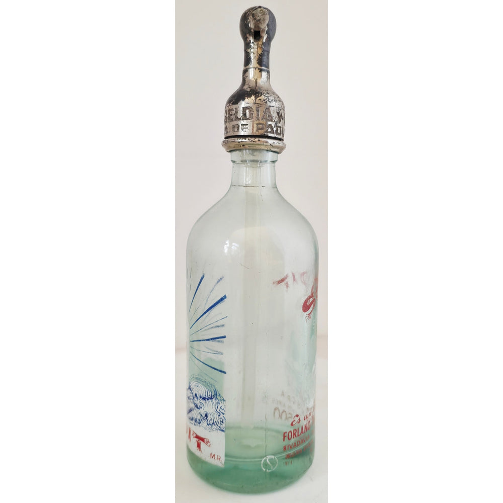 VINTAGE *PRISTINE* 1950's Art Thang Buenos Aires Seltzer Glass Bottle Argentina