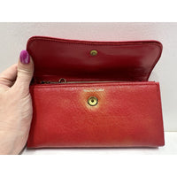 VINTAGE *NEW* 1970's Red Leather - Check, Change, Credit Card, ID Wallet