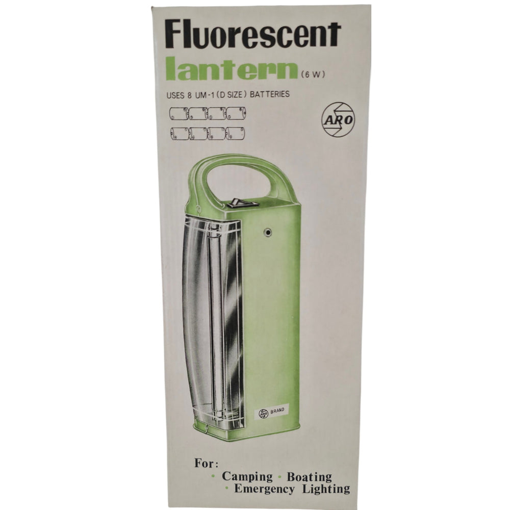 VINTAGE *NEW* 1970's Battery Operated Fluorescent Lantern Outdoor - Lime Green