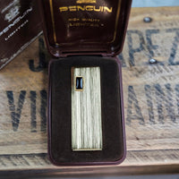 VINTAGE *NEW* 1960's Gold w Jewel Penguin Freid Butane Lighter