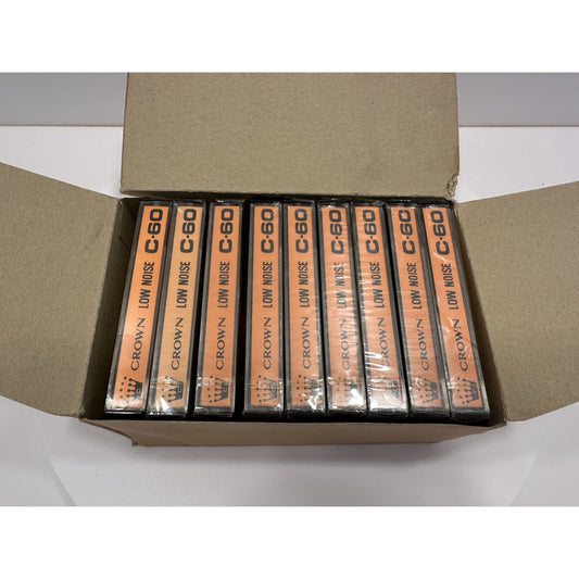 VINTAGE *NEW* 1970's Crown C-60 HiFi Low Noise Lot of 9 Blank Cassette Tapes