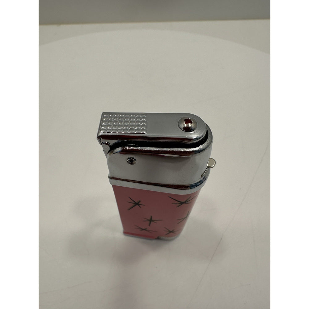 VINTAGE *NEW* 1960's Manor Butane Lighter Pink w/Stars