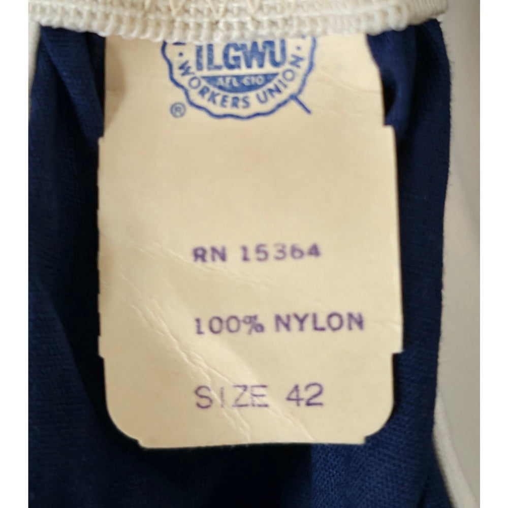 VINTAGE *NEW* 1960's ILGWU Navy with White Trim 100% Jersey One Piece Swimsuit Size 42 (L)