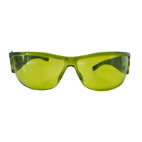 VINTAGE *NEW* 1970's Glam Unisex Sunglasses Black Frame with Neon Green Lens