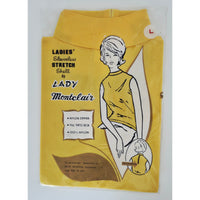 VINTAGE *NEW* 1960's Women's Bright Yellow Long Sleeve Mock Neck 100% Nylon Size L