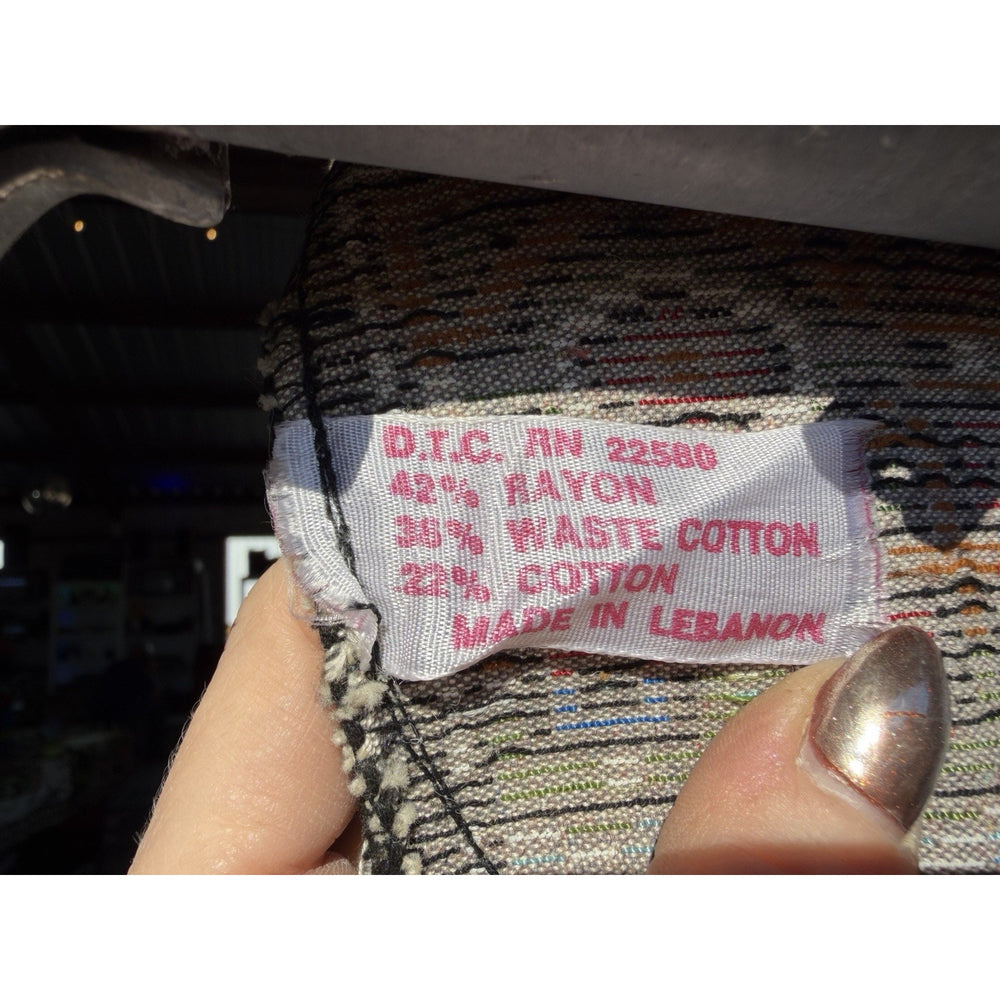 VINTAGE *PRISTINE* 1960's Peacock Lebanese Velvet Tapestry