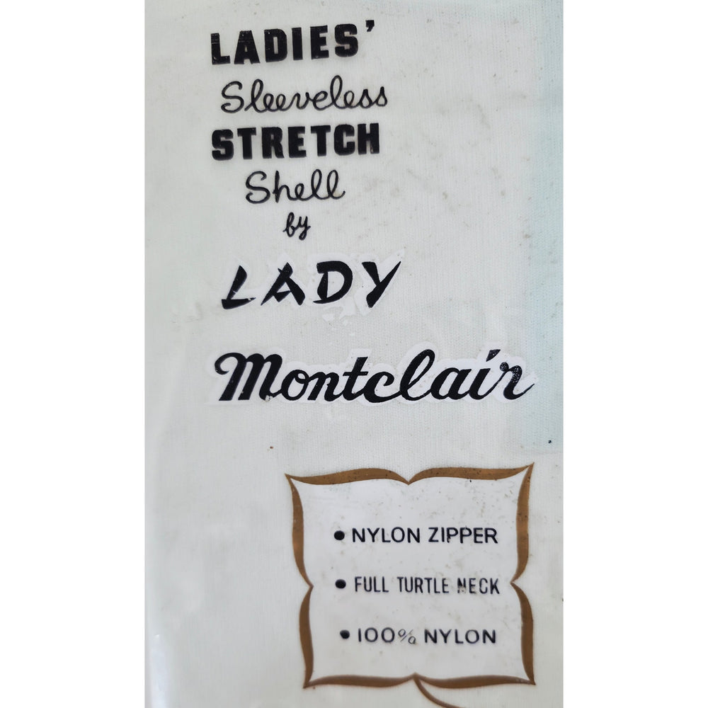 VINTAGE *NEW* 1960's Women's Thin Cream Long Sleeve Mock Neck 100% Nylon Size Large by LADY Montclair