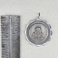 VINTAGE *NEW* 1950's Madonna and Child Silver-Toned Pendant 1.5" W Germany