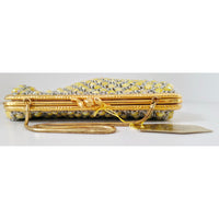 VINTAGE *NEW* 1960's Hand-Made Fancy Beaded Purse Yellow with Gold Strap