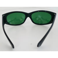 VINTAGE *NEW* 1970's Black Frame with Green Lens Sunglasses
